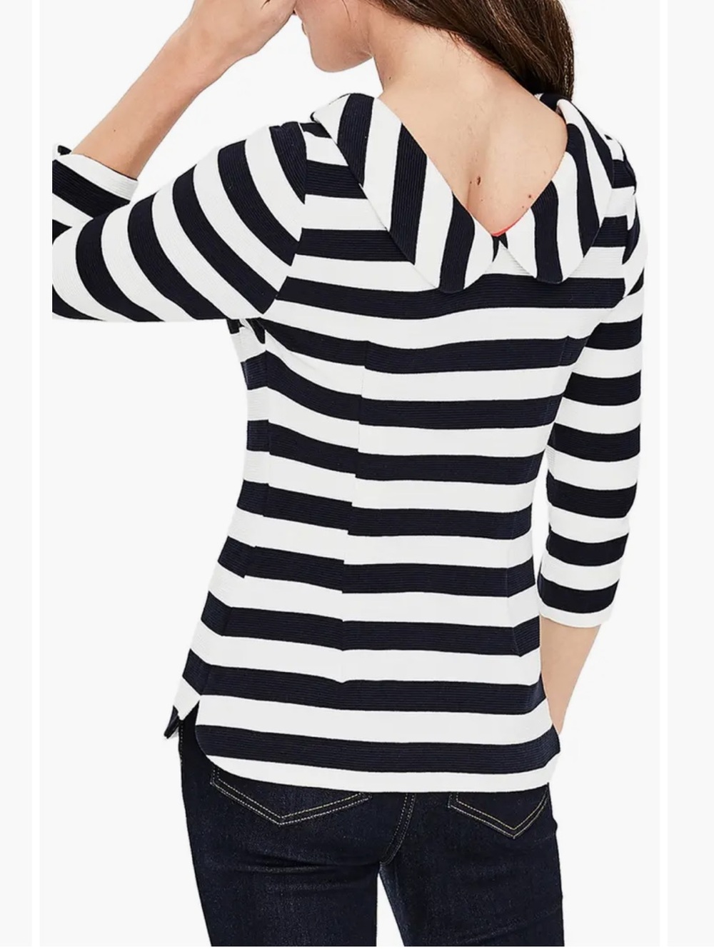Biden EUC thick Navy and White Striped Top. 50s-style retro! Sz UK 10 US 6